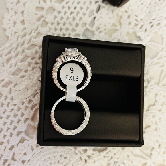 Sterling Silver CZ Stacking Engagement and Wedding Band Rings Size 6 NWT - Picture 4 of 8
